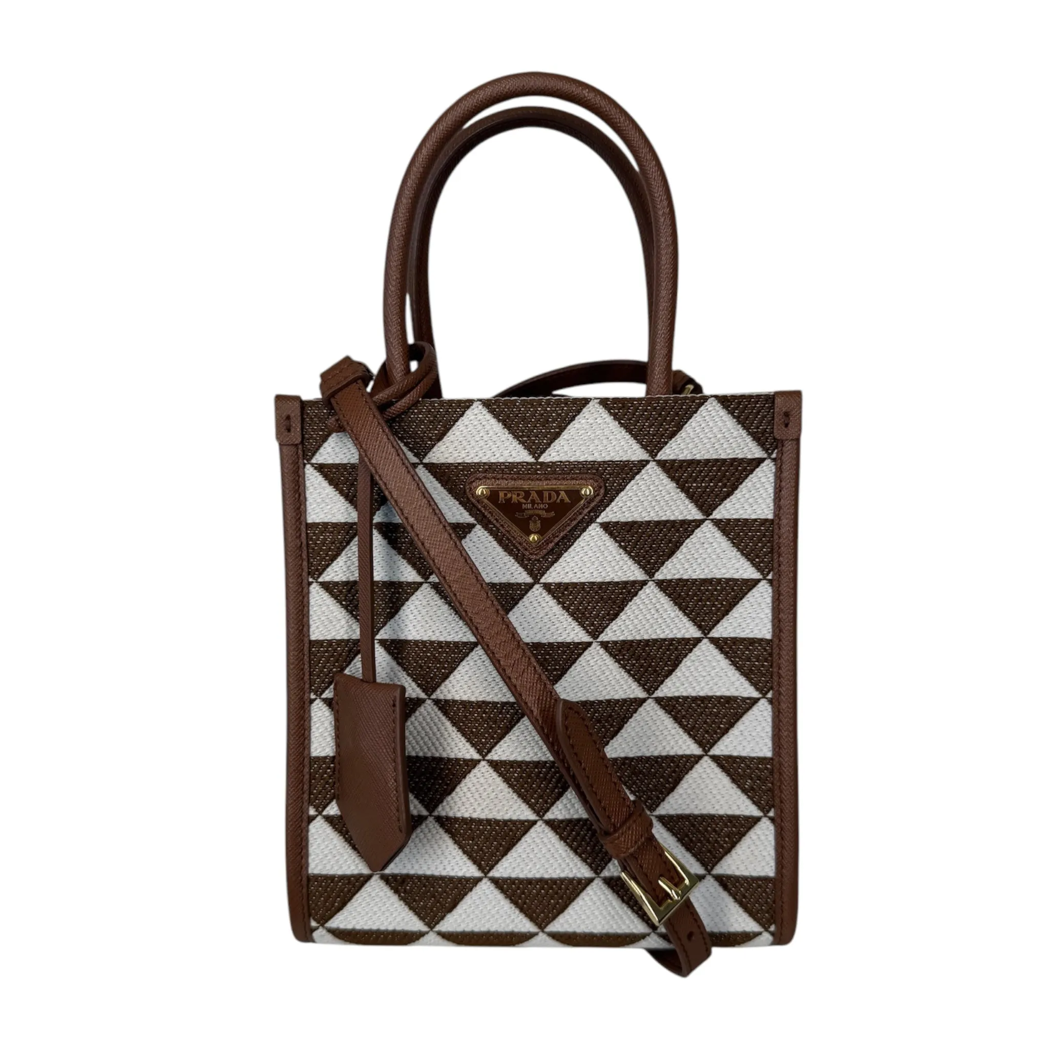 PRE-OWNED Symbole Satchel Brown Canvas Crossbody Bag