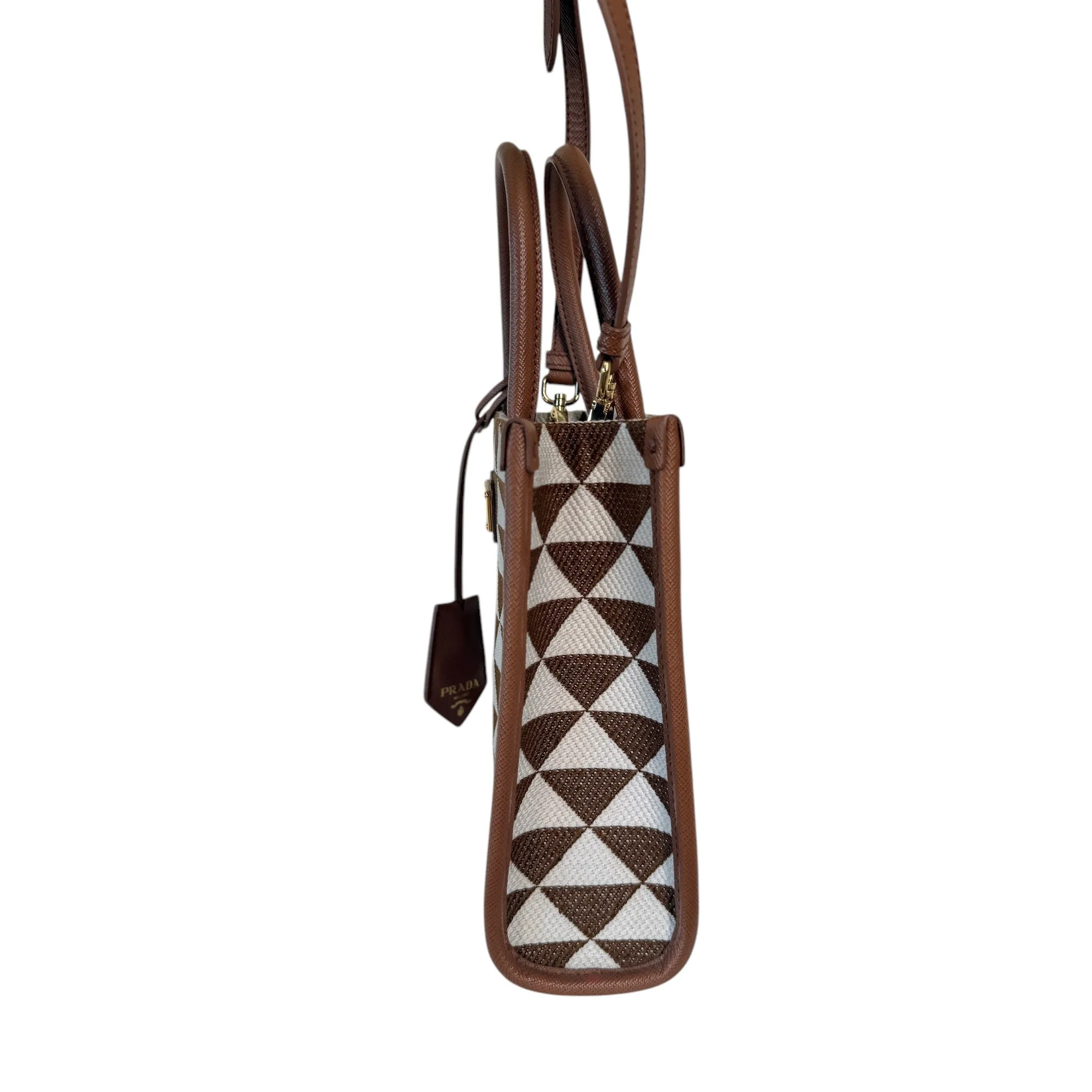 PRE-OWNED Symbole Satchel Brown Canvas Crossbody Bag