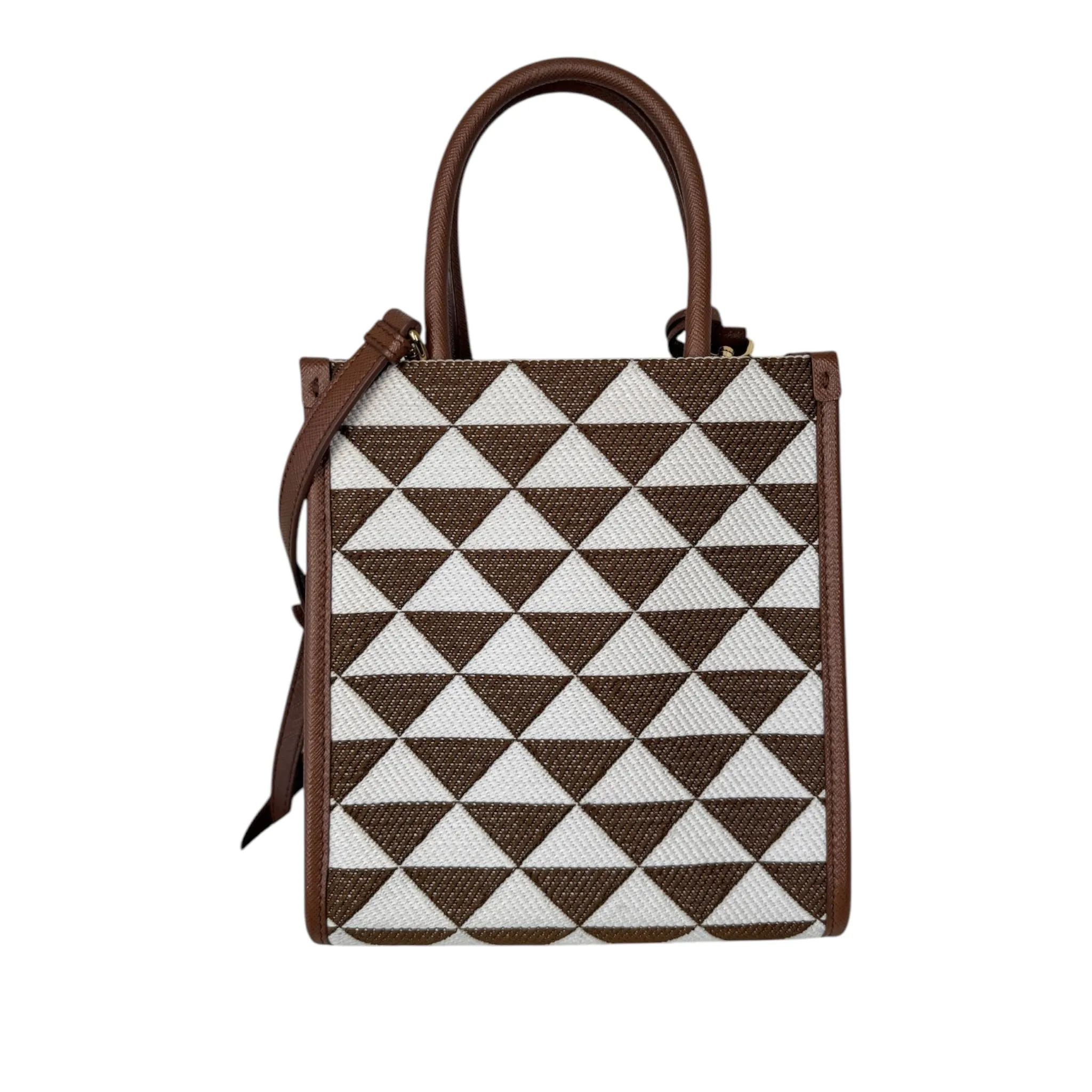 PRE-OWNED Symbole Satchel Brown Canvas Crossbody Bag