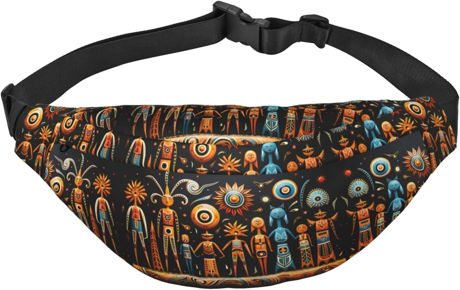 Primitive Totem Large Fashion Crossbody Waist Bag, Travel Casual Boys Waist Bag, Suitable for Sports, Running, Cycling, Traveling, Fishing