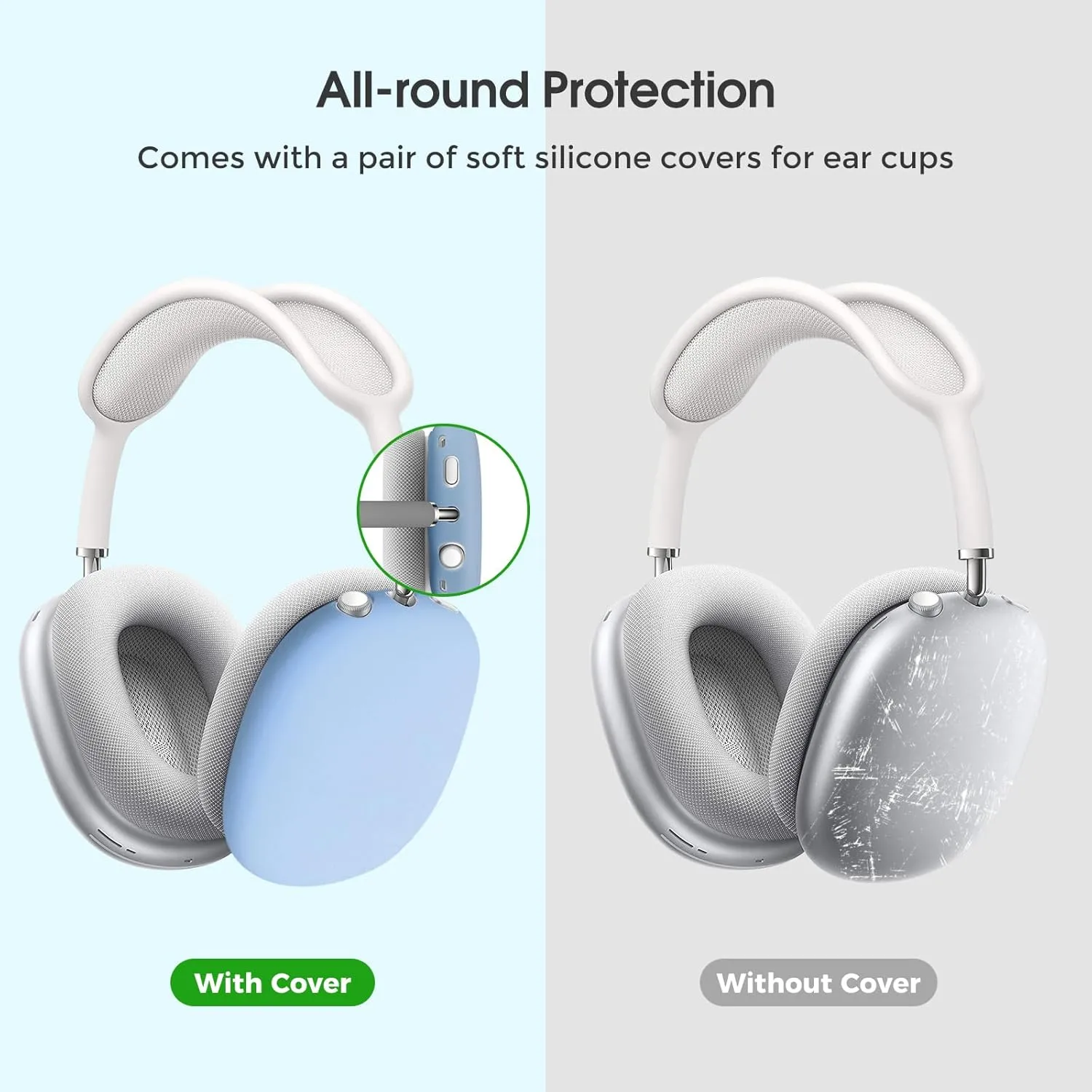 ProCase Hard Case for AirPods Max, Travel Carrying Headphone Case with Silicone Earpad Cover & Mesh Pocket, AirPods Max Protective Portable Storage Bag -Navy