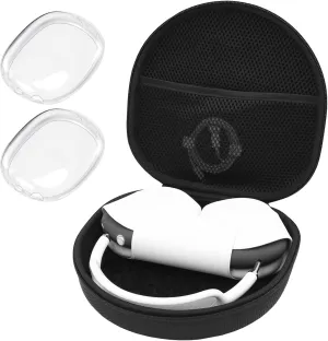 ProCase Hard Case for New AirPods Max, Travel Carrying Headphone Case with Silicone Earpad Cover & Mesh Pocket, AirPods Max Protective Portable Storage Bag -Blackclear