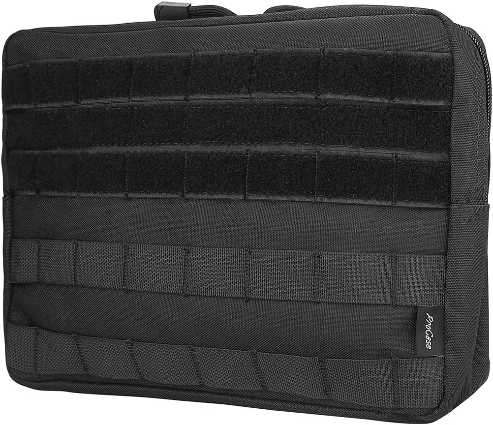 ProCase Tactical Admin Molle Pouch, Military MOLLE Pouch Horizontal Multi-Purpose Utility Gadget Gear Tool Bag for Magazine, Flashlight, Map and Other Small Tools for Outdoor Activities -Black