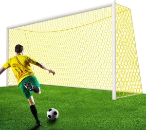 Professional Soccer Goal Replacement Net 24x8FT, 18.5x6.5FT, Upgraded Durability [4mm Nylon, 4" Hexagonal], Enhanced All-Weather, Higher Tensile Strength & More Abrasion Resistant (Net Only)