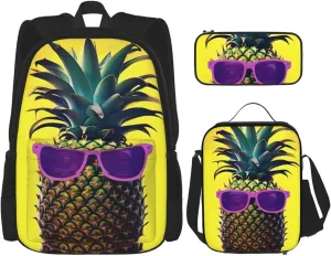 Psych Pineapple Quote Print Comfortable Adjustable Shoulder Casual Fashion Backpack Lunch Bag Pencil Case