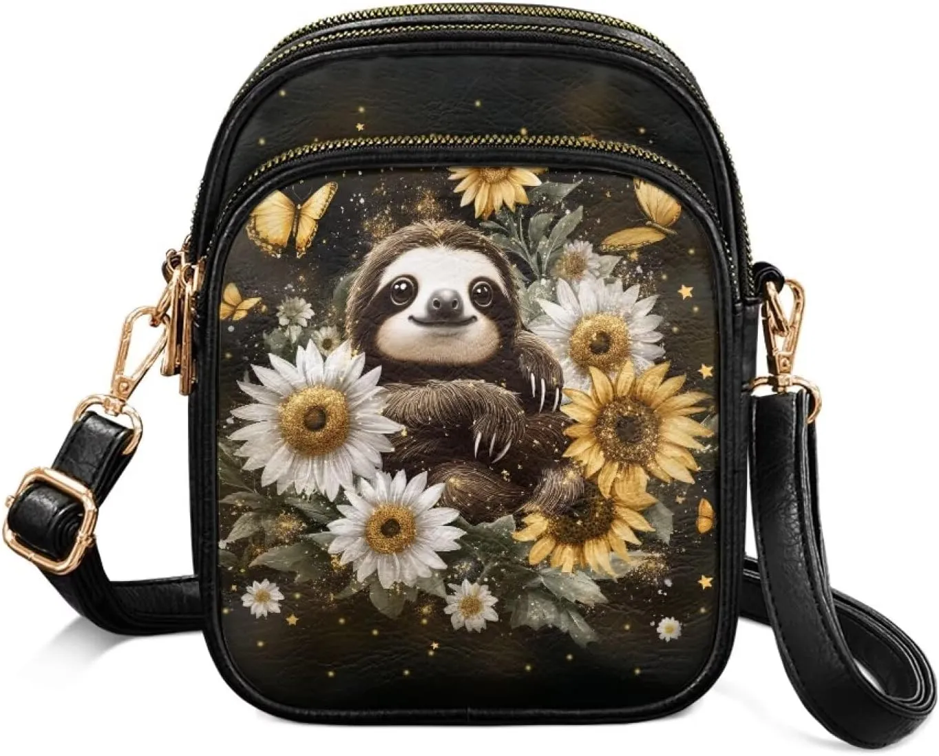 PU Leather Crossbody Bags for Women Ladies Lightweight Cross Body Shoulder Purses Handbag with Muti Zipper Pockets