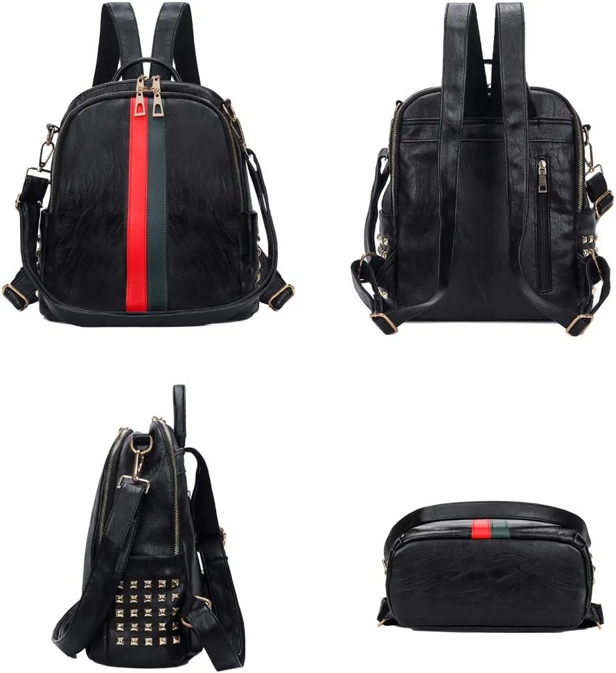 Pu Leather Mini Backpack For Women Purse Cute Daypack Bag Fashion Shoulder Bag
