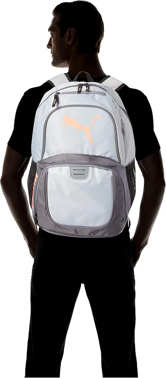 PUMA Contender Backpack, Grey/Coral, One Size