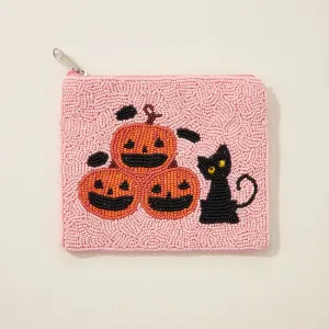 Pumpkins Seed Bead Canvas Pouch