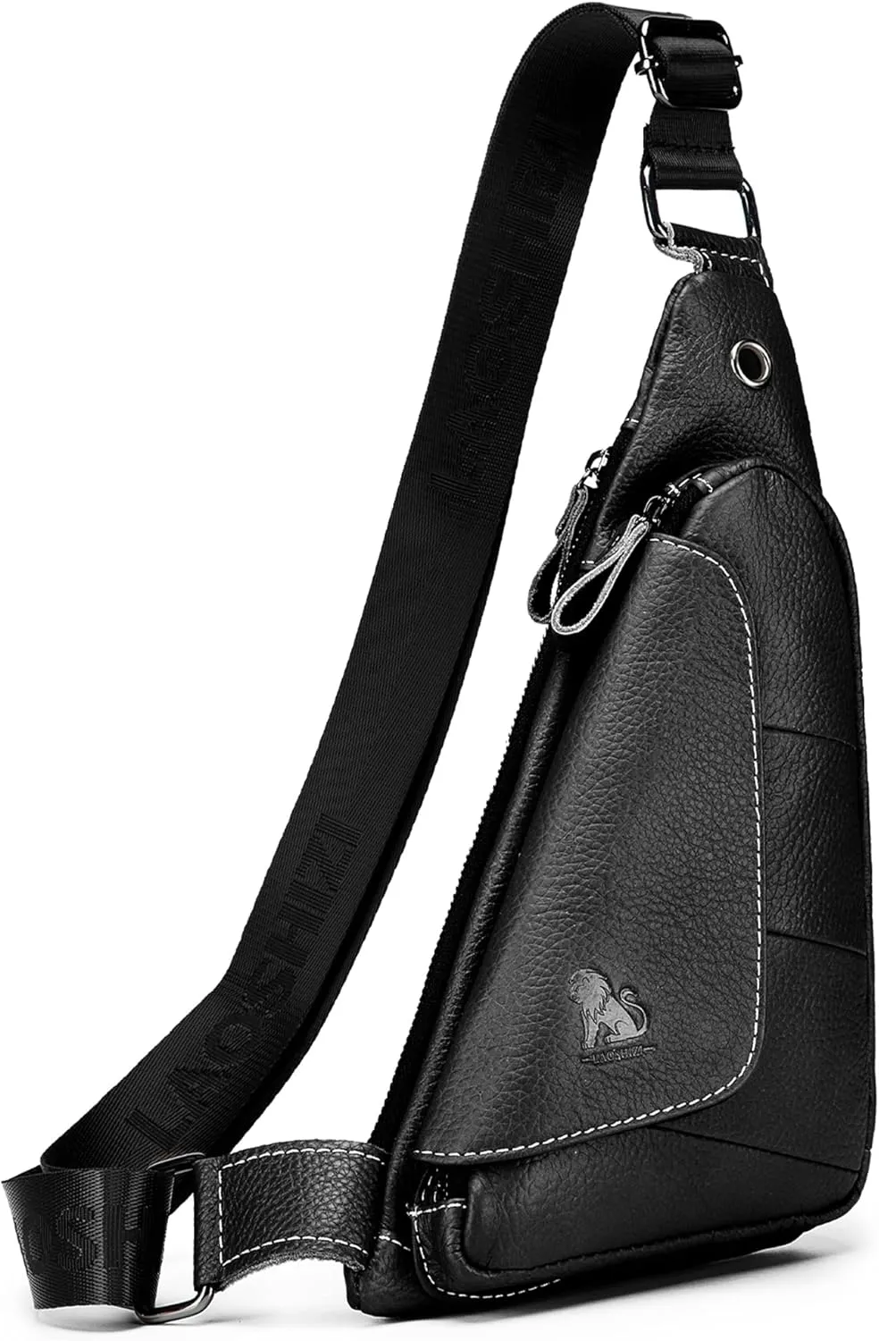 pundarika Genuine Leather sling bag for men women casual crossbody backpack small shoulder bag chest bag