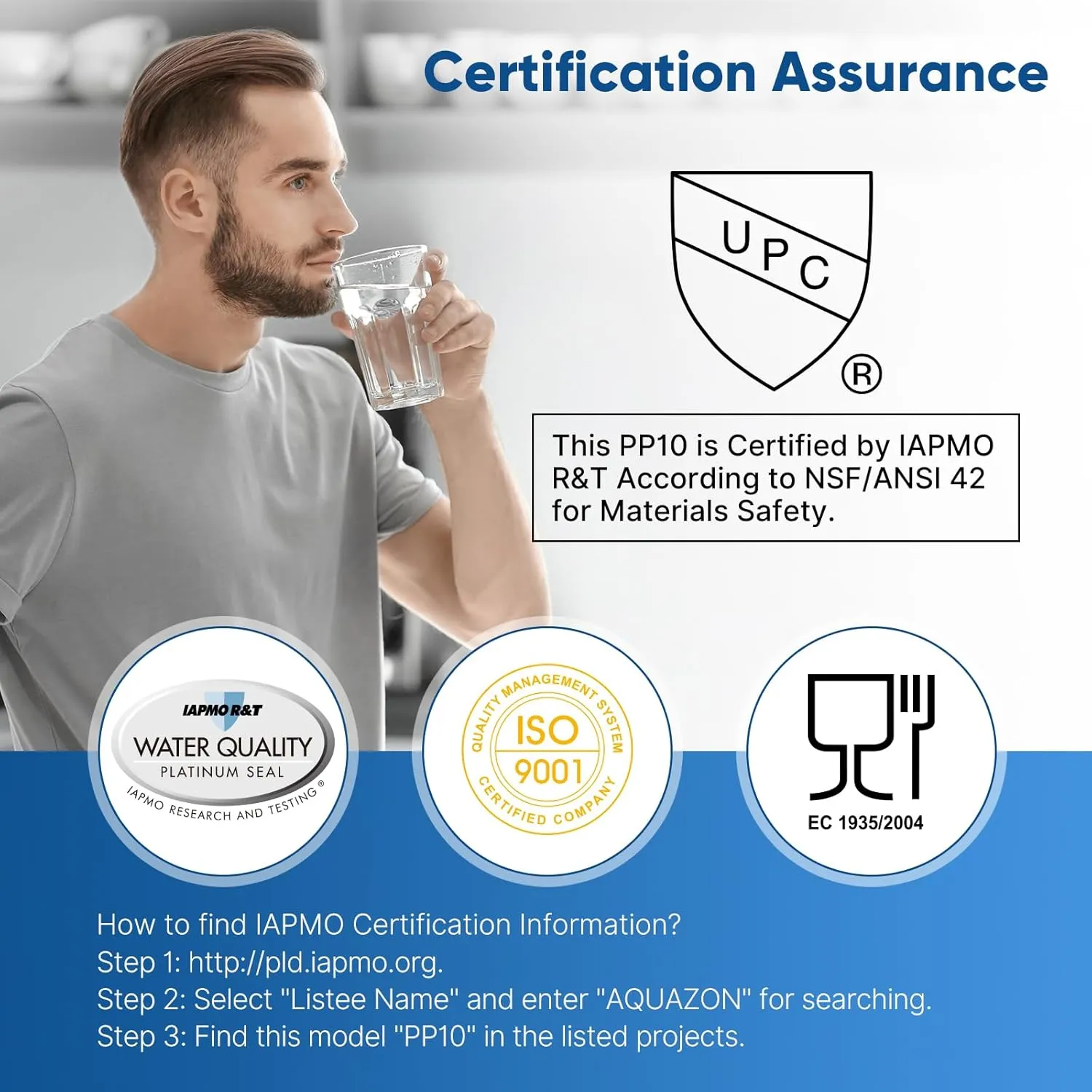 PUREPLUS 5 Micron 10" x 2.5" Whole House Sediment Home Water Filter Cartridge Replacement for Any 10 inch RO Unit, Culligan P5, Aqua-Pure AP110, Dupont WFPFC5002, CFS10, WHKF-G05, 4Pack