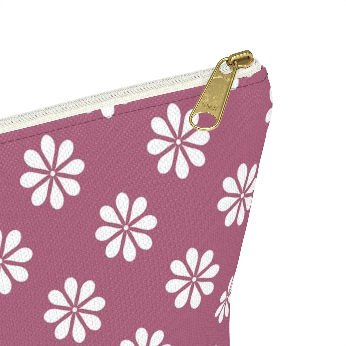 Purple Floral Accessory Pouch w T-bottom