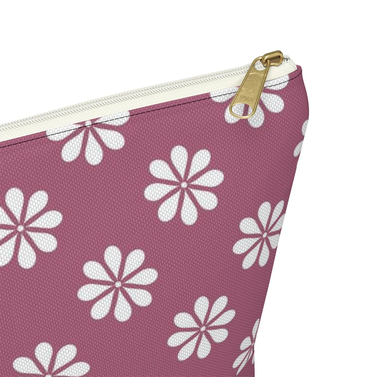 Purple Floral Accessory Pouch w T-bottom