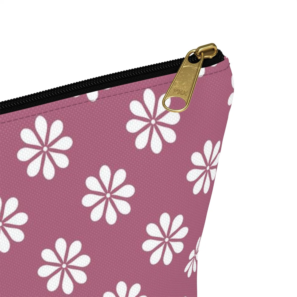 Purple Floral Accessory Pouch w T-bottom