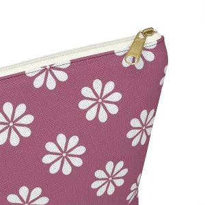 Purple Floral Accessory Pouch w T-bottom