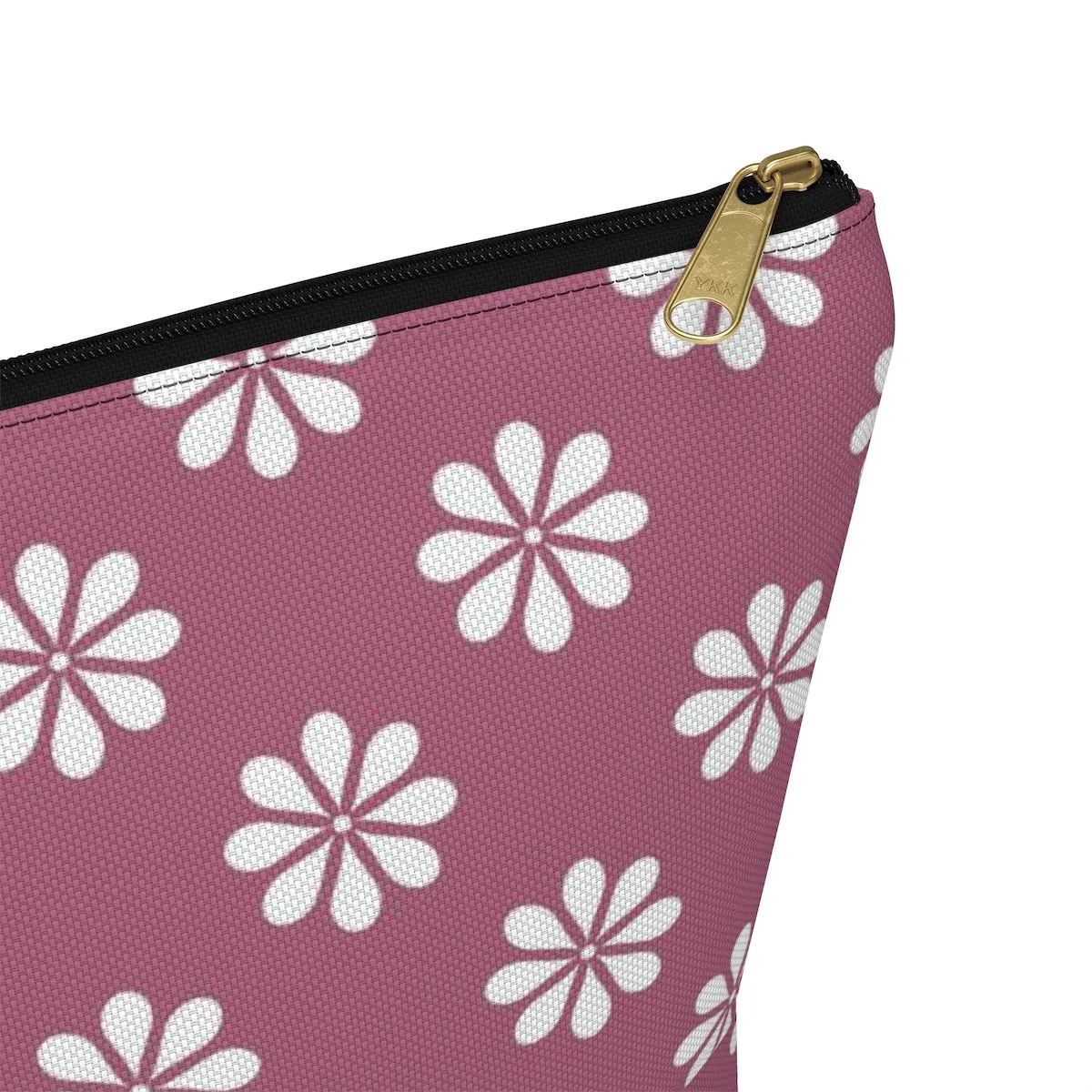 Purple Floral Accessory Pouch w T-bottom