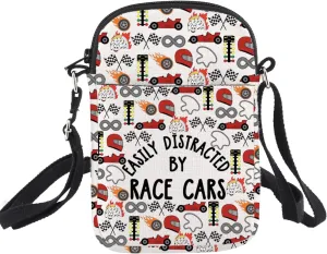 Race Cars Crossbody Bag Racing Gifts for Lovers Easily Distracted By Race Cars Gifts Racing Messenger Bag