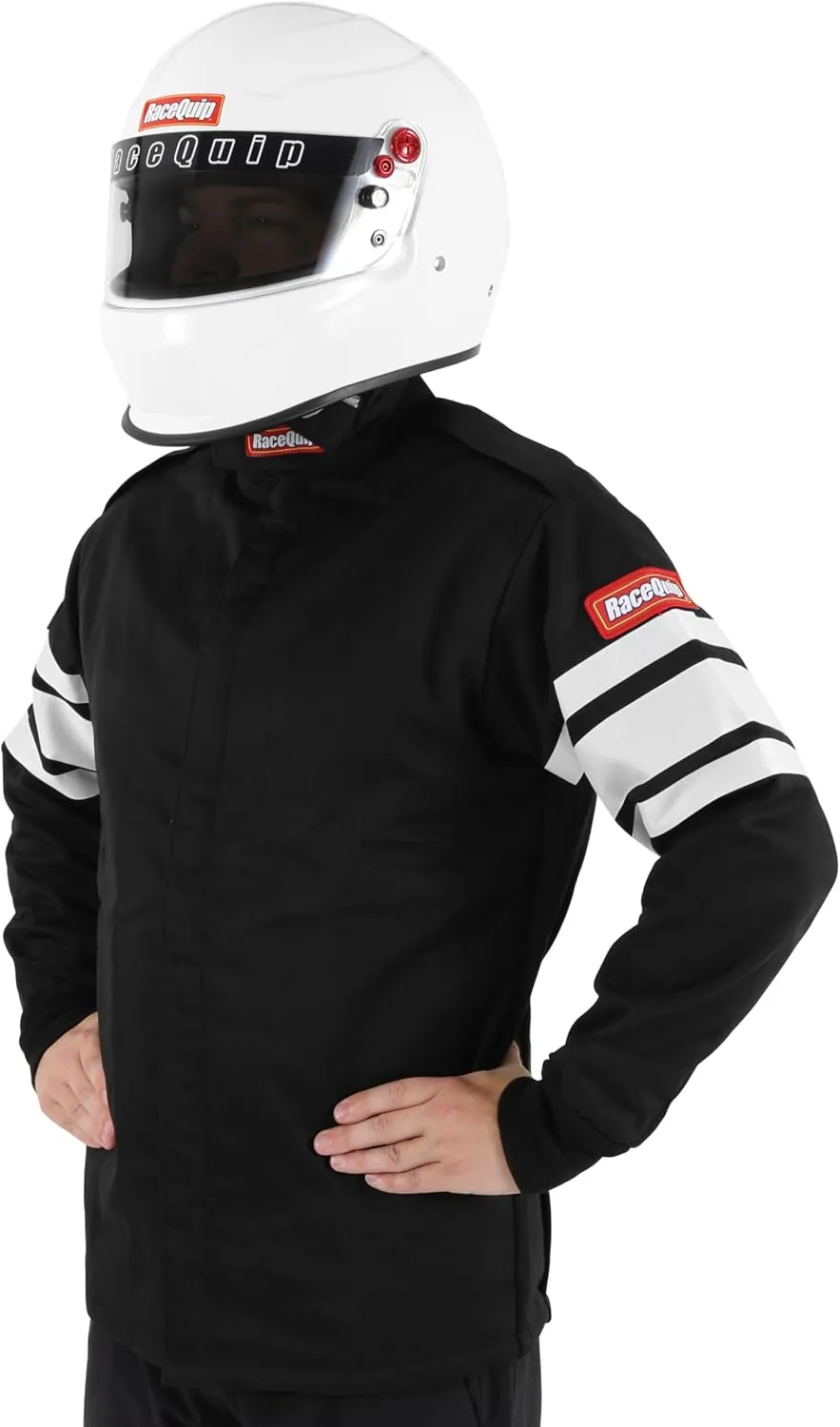 RaceQuip 121006RQP 120 Series Driving Jacket SFI 3.2A/5 Black/White Stripe XL