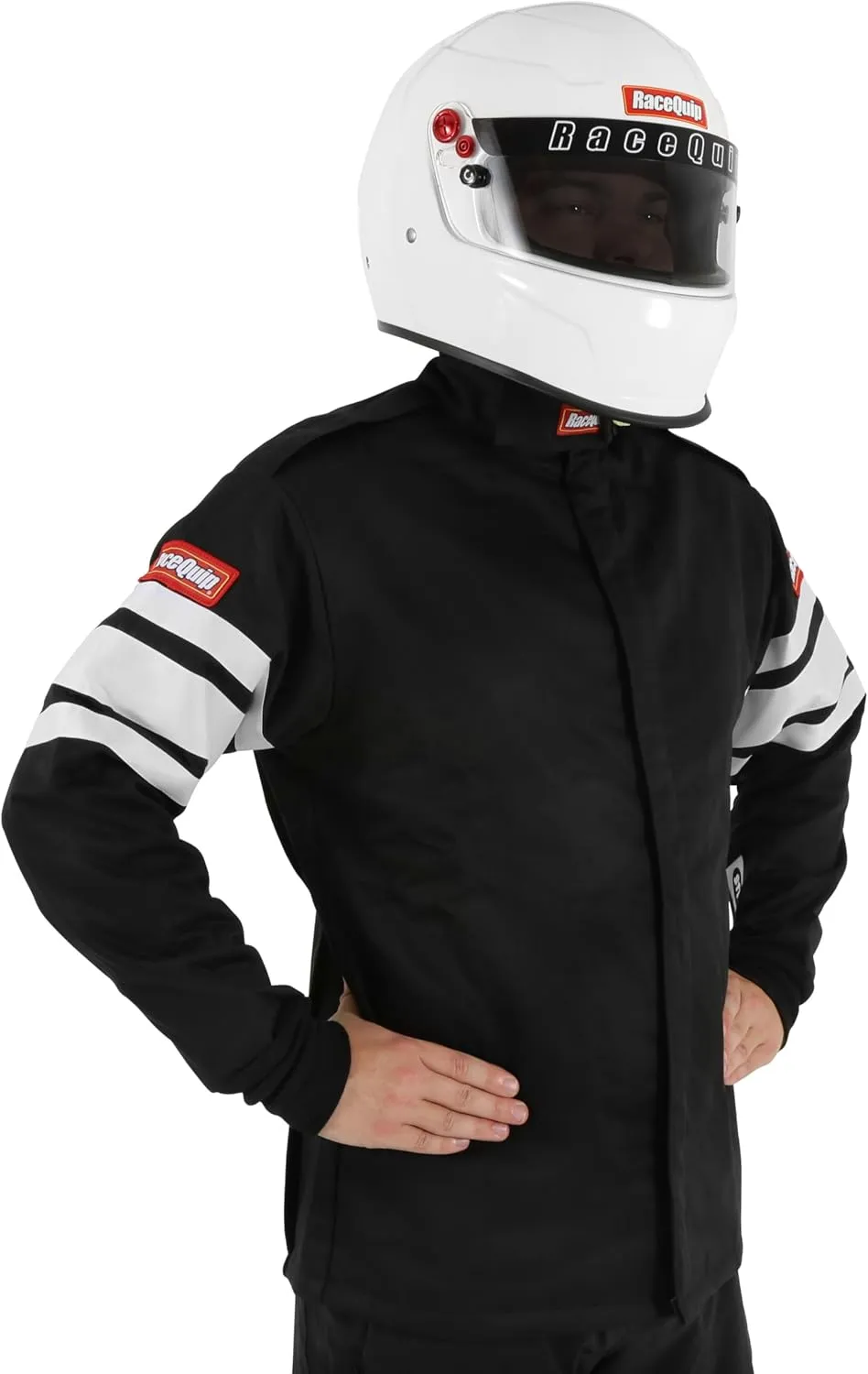 RaceQuip 121006RQP 120 Series Driving Jacket SFI 3.2A/5 Black/White Stripe XL