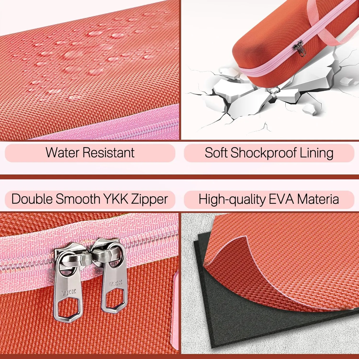 RAIACE Hard Carrying Case Compatible with dyson airstrait straightener, Travel Storage Bag. (for sale is case only) (Bronze red)