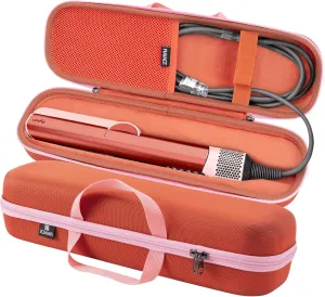 RAIACE Hard Carrying Case Compatible with dyson airstrait straightener, Travel Storage Bag. (for sale is case only) (Bronze red)