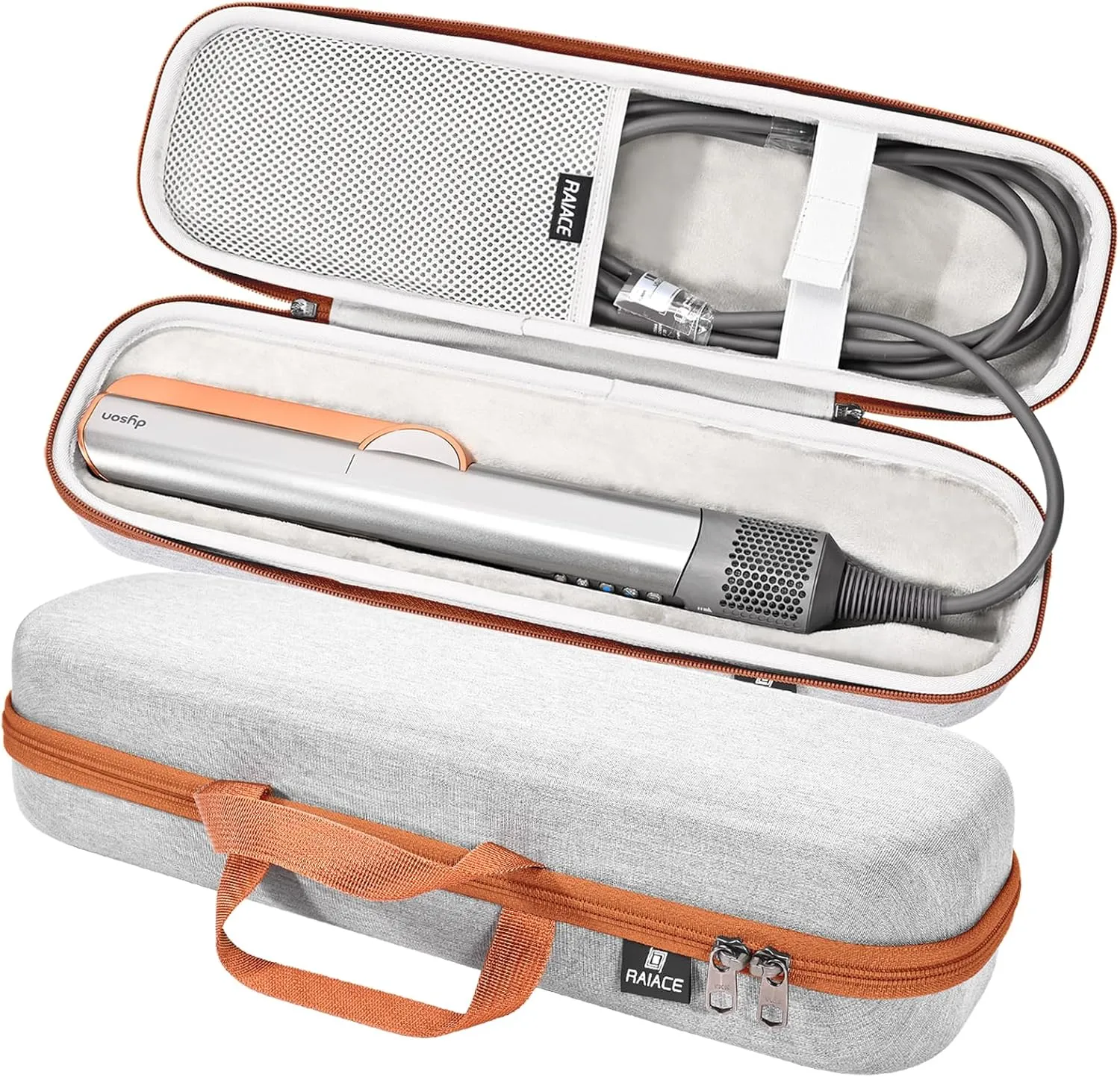 RAIACE Hard Carrying Case Compatible with Dyson airstrait Straightener, Travel Storage Bag. (for Sale is case only) - Gray