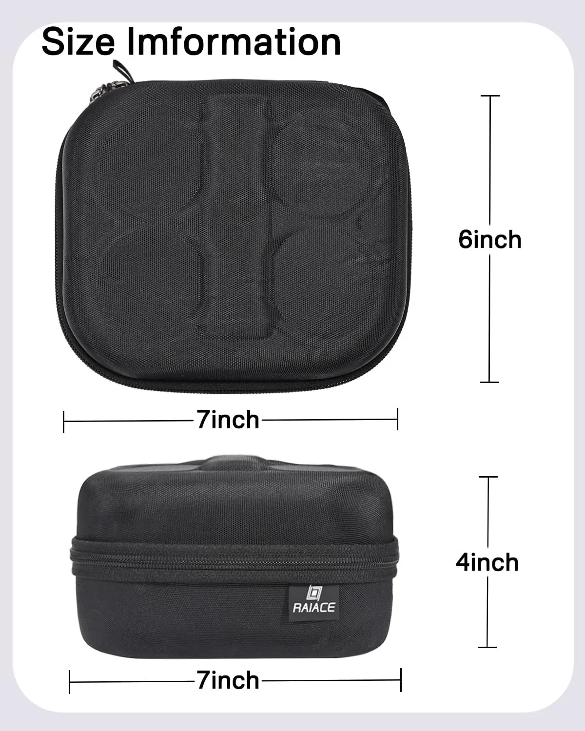 RAIACE Hard Storage Carrying Case Compatible with DJI Neo Mini Drone, Exclusive Space for Your Drone and it's Accessories. (Case Only) - Black