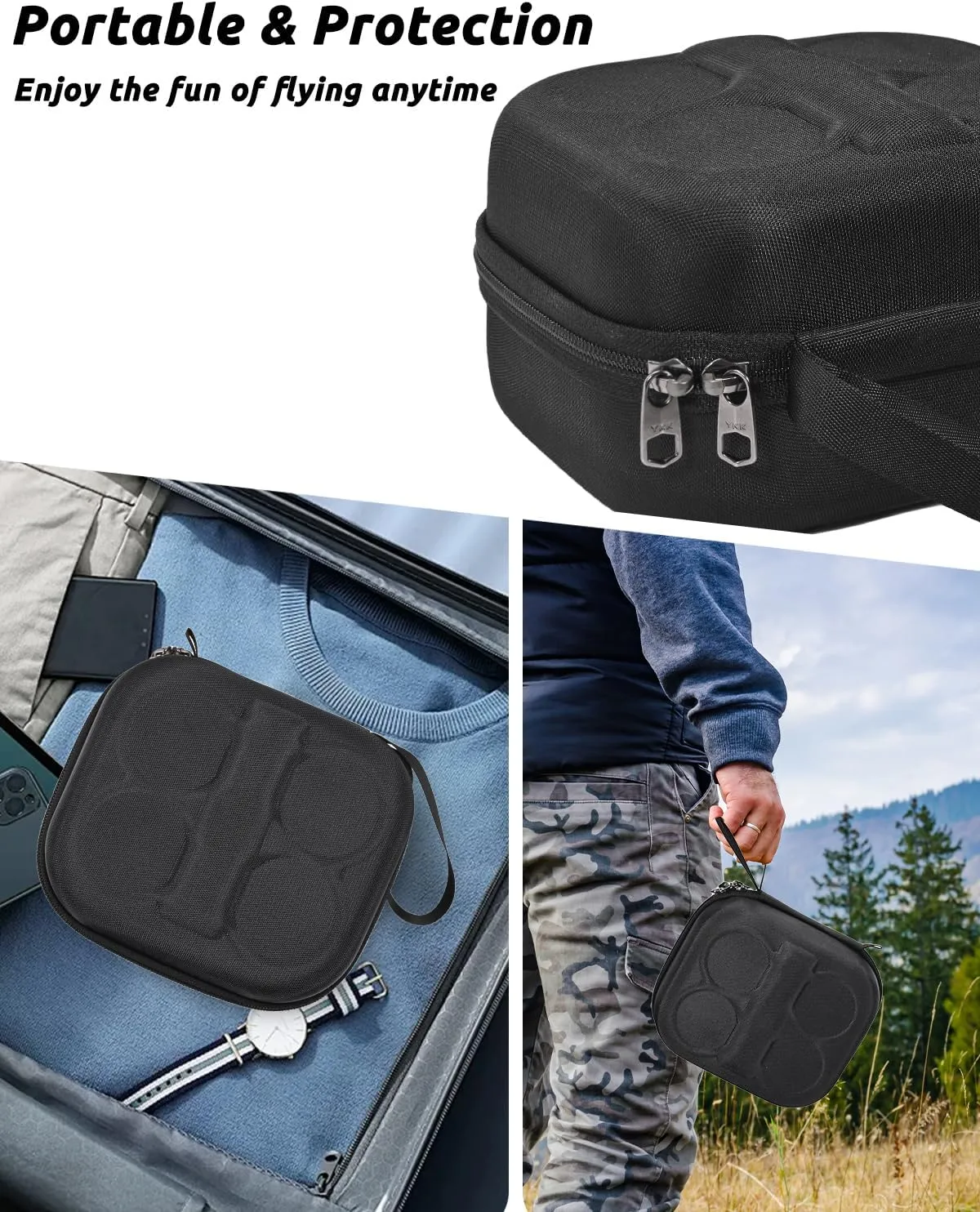RAIACE Hard Storage Carrying Case Compatible with DJI Neo Mini Drone, Exclusive Space for Your Drone and it's Accessories. (Case Only) - Black