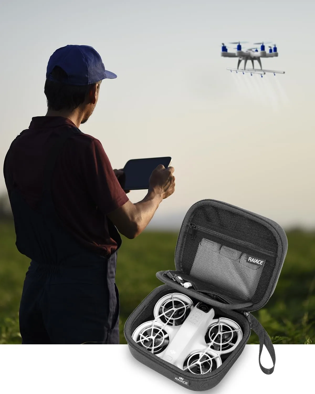 RAIACE Hard Storage Carrying Case Compatible with DJI Neo Mini Drone, Exclusive Space for Your Drone and it's Accessories. (Case Only) - Black