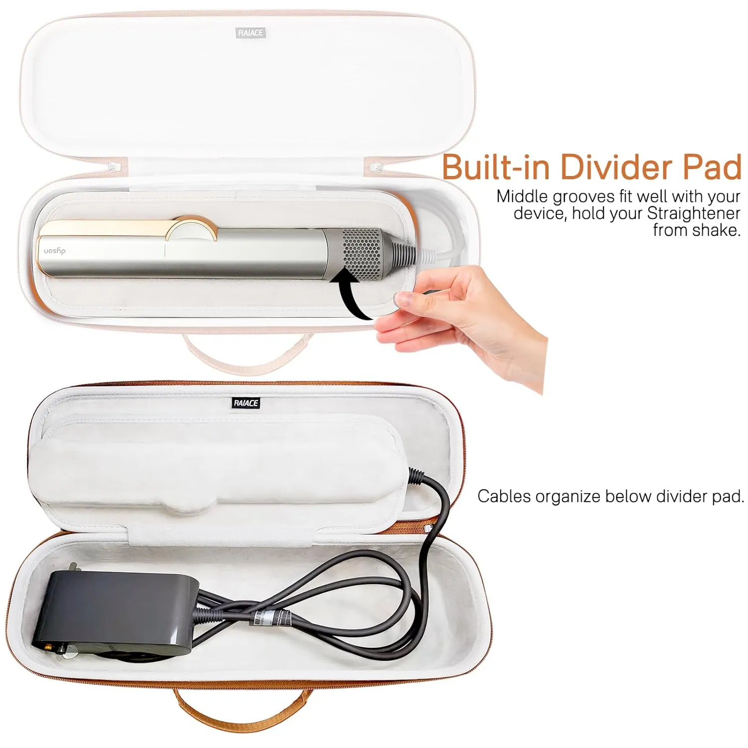 RAIACE Hard Storage Case Compatible with Dyson Airstrait Straightener, Travel Carrying Bag. (case only). - Gray