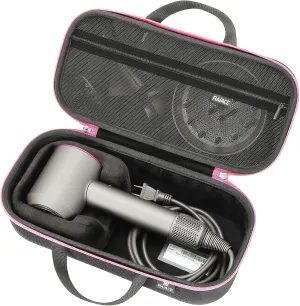 RAIACE Hard Storage Case Compatible with Dyson Hair Dryer, Travel Carrying Bag. (for Sale is case only). - Black(Black Lining)