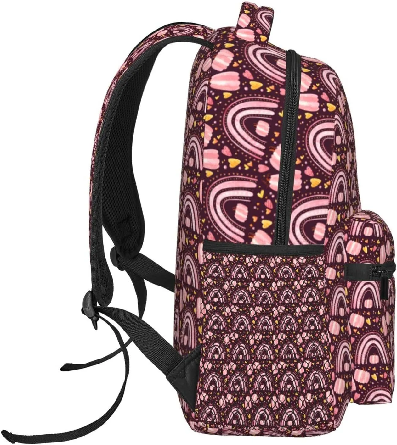 Rainbows And Pumpkin Backpack Lightweight Laptop Backpack Casual Daypack Travel Double Shoulder Bag For Women Men