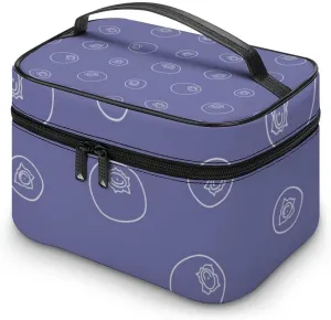 RASHU Blueberries Fruit Makeup Cosmetic Box Zipper Storage Bag Portable Toiletry Bag with Divider Tools Accessories Case Travelling Essentials Travel Organizer for Women