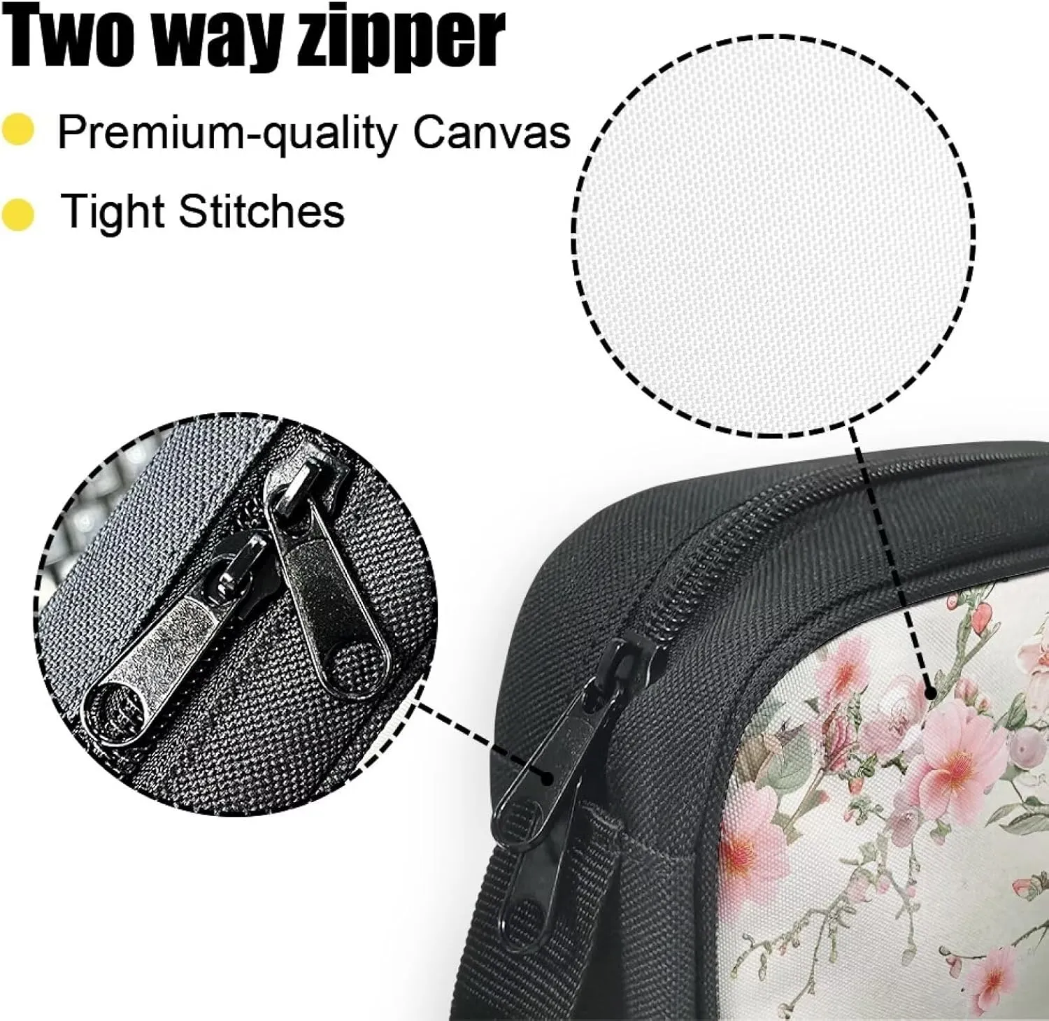 Rchsmod Hummingbird Cherry Blossom Pattern Bible Case for Women Bible Cover Bible Carrying Case Church Bag Bible Protective with Handle Lightweight Bible Bag Handbag for Daily Use