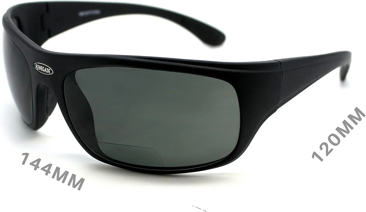 RENEGADE Patented Bifocal Polarized Reader Half Rim Men's Fishing Sunglasses 100% UV Protection with Microfiber Bag
