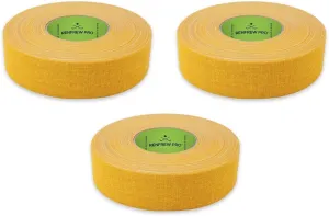 Renfrew Pro (3 Roll Pack Cloth Hockey Stick, Blade Tape - 24MM x 25M (Gold/Yellow)