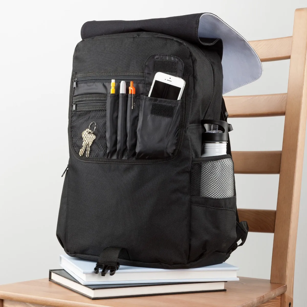 Repeating Name and Initial Pink Pattern Backpack