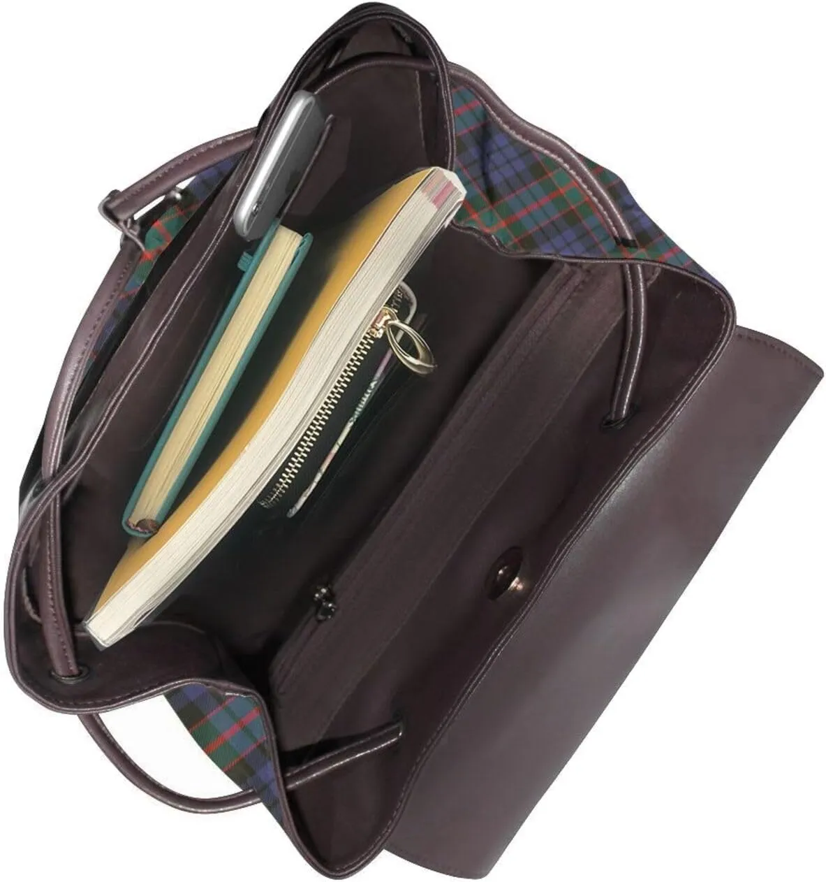 Retro Leather Shoulder Bag Fletcher of Dunans Modern Tartan Backpack Practical Daypack Purse for Women Ladies