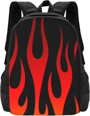Retro Traditional Hot Rod Flames Lightweight Packable Backpack Travel Casual Hiking Daypack Foldable Backpack For Men Women