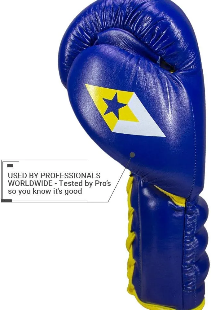 Revgear S4 Sentinel Lace Pro Leather Gel Boxing Gloves | Ridged Wrists for Protection | Multi-Layer Gel Padding