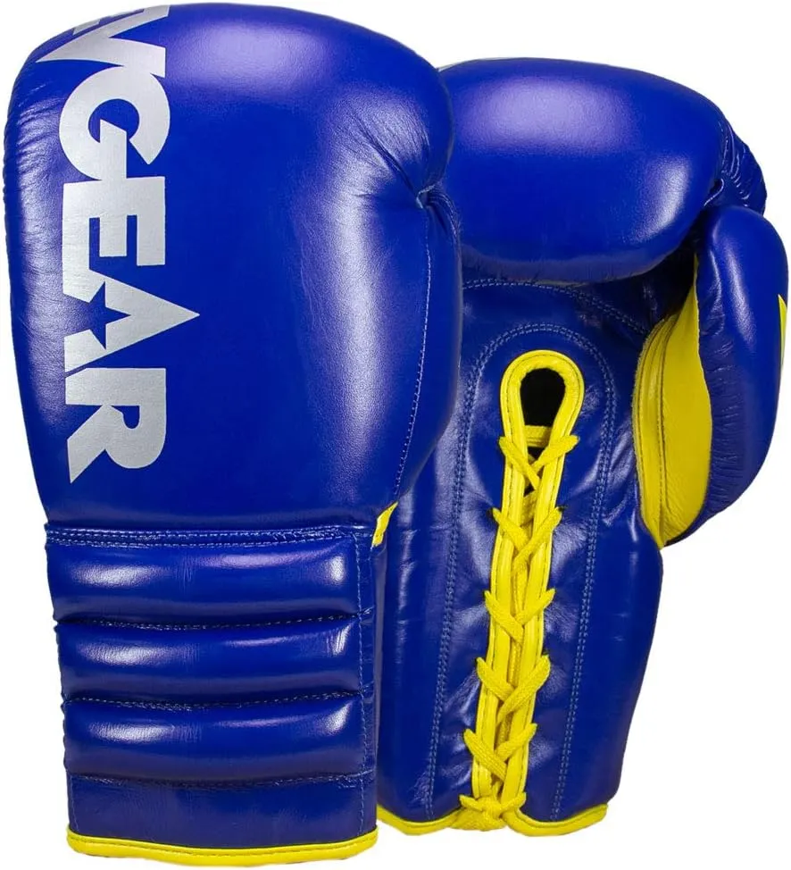 Revgear S4 Sentinel Lace Pro Leather Gel Boxing Gloves | Ridged Wrists for Protection | Multi-Layer Gel Padding