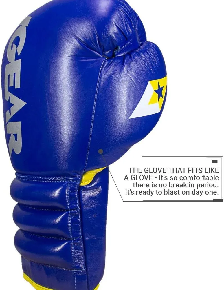 Revgear S4 Sentinel Lace Pro Leather Gel Boxing Gloves | Ridged Wrists for Protection | Multi-Layer Gel Padding