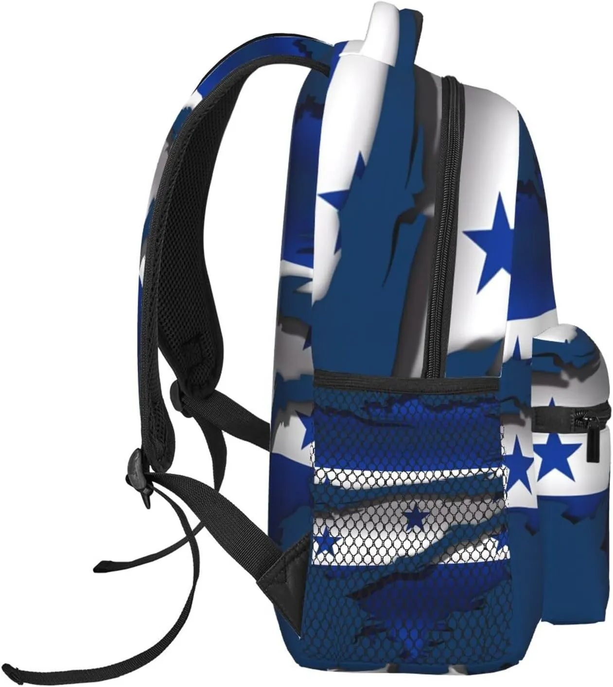 Ripped Honduras Flag Backpack Casual Laptop Backpack Double Shoulder Bag Lightweight Backpack For Women Men Travel