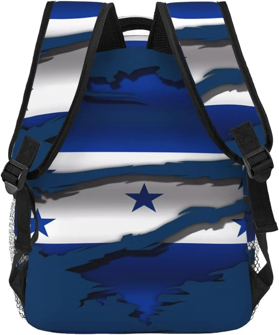 Ripped Honduras Flag Backpack Casual Laptop Backpack Double Shoulder Bag Lightweight Backpack For Women Men Travel