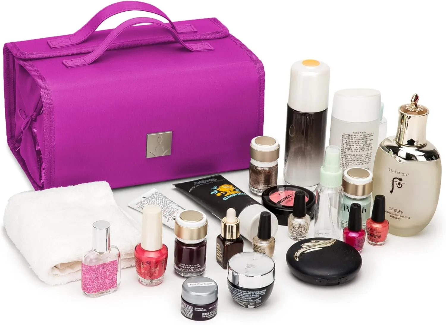 Roll Up Makeup Bag, Travel Toiletry Bag for Women with 4 Clear TSA Approved Pouches, Hanging Travel Organizer, Folding Cosmetic Bag for Men and Women