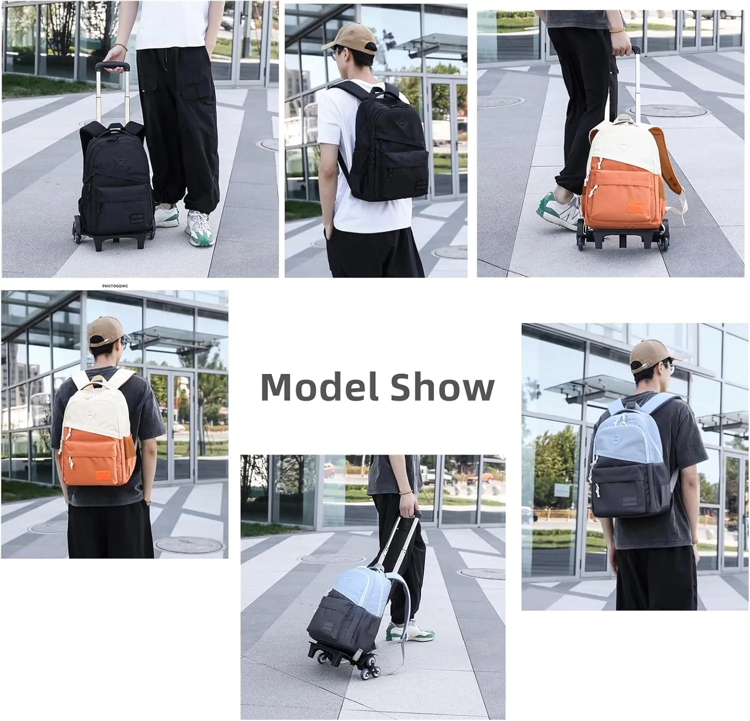 Rolling Backpack for Boys Girls School BookBag with Wheels Kids Luggage Trolley Back Pack on Wheels Elementary Travel Bag