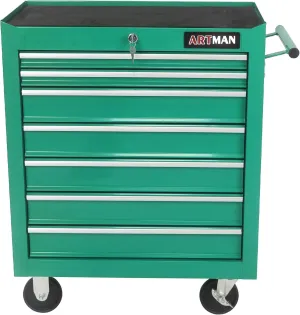 Rolling Tool Chest Metal Tool Box with Wheels Tool Cabinet Craftsman Tool Cart on Wheels Tool Box Portable Tool Box with Wheels 7 Drawers Multifunctional Tool Cart with Wheels, Green