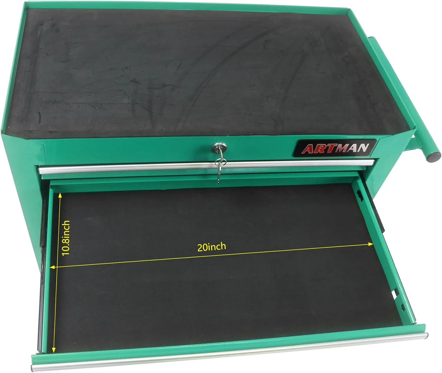 Rolling Tool Chest Metal Tool Box with Wheels Tool Cabinet Craftsman Tool Cart on Wheels Tool Box Portable Tool Box with Wheels 7 Drawers Multifunctional Tool Cart with Wheels, Green