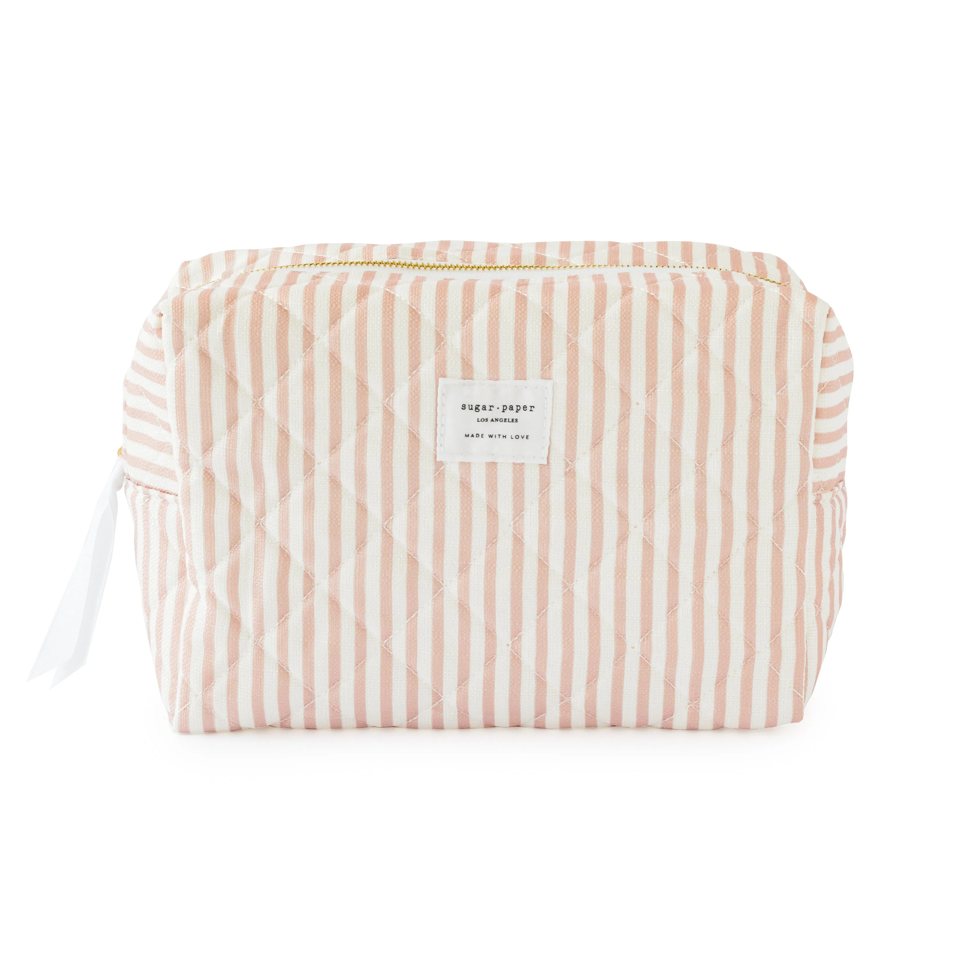 Rose Stripe Large Cosmetic Pouch