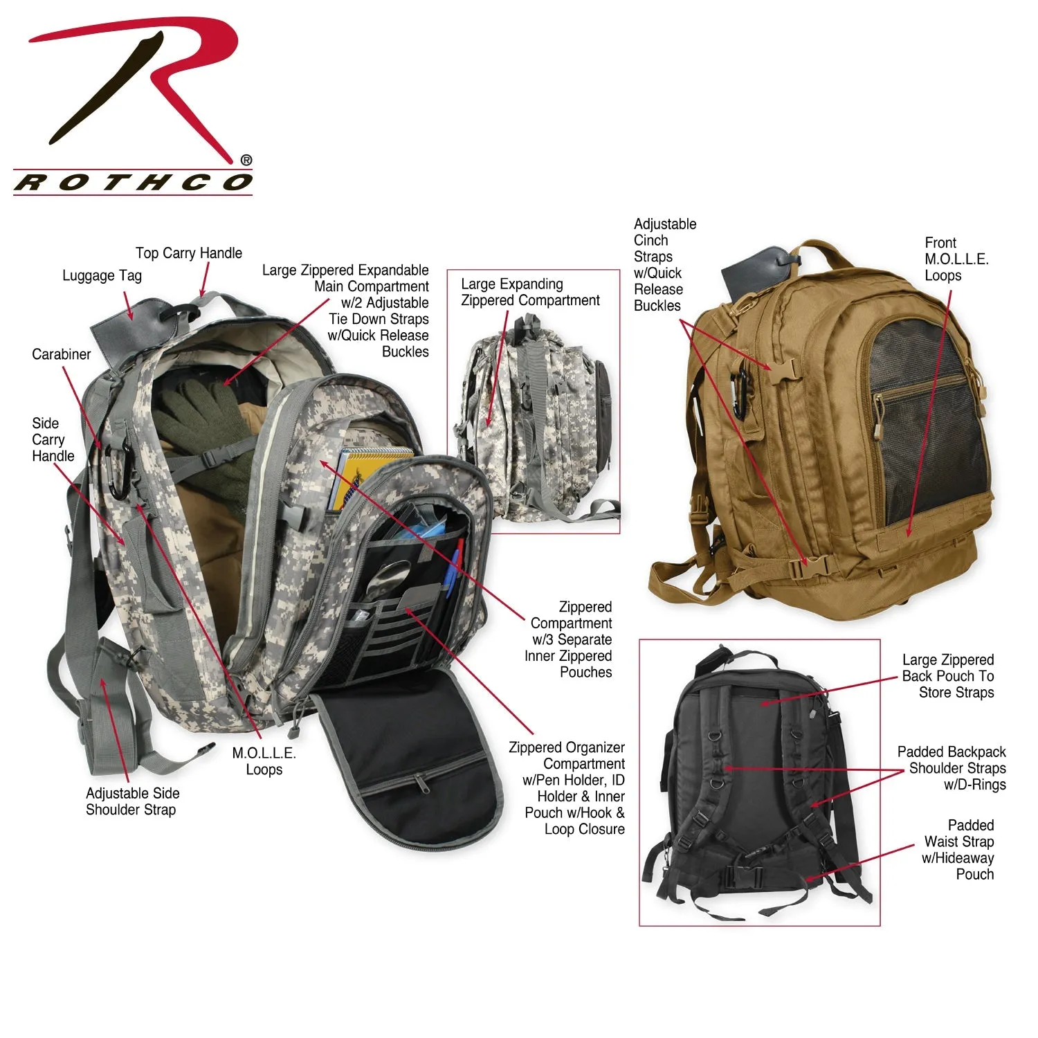 Rothco Travel Refund policy Out Vibrant Tactical Move Backpack